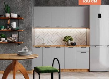 КУхонный гарнитур Валерия 1800 мм вотан/серый (Сурская) в Серове - serov.mebel-e96.ru