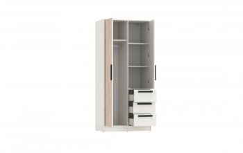 Шкаф 850 мм 83.09 Вегас (2-х дв.) с зеркалом белый (Олмеко) в Серове - serov.mebel-e96.ru