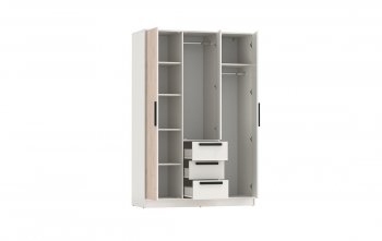 Шкаф 1300 мм 83.08 Вегас (3-х дв.) белый (Олмеко) в Серове - serov.mebel-e96.ru