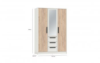 Шкаф 1300 мм 83.08 Вегас (3-х дв.) белый (Олмеко) в Серове - serov.mebel-e96.ru