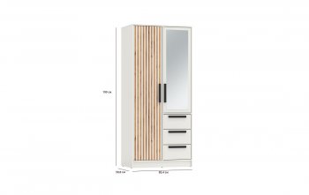 Шкаф 850 мм 83.09 Вегас (2-х дв.) с зеркалом белый (Олмеко) в Серове - serov.mebel-e96.ru