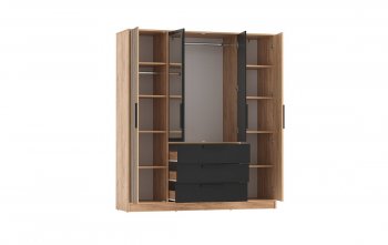 Шкаф 1700 мм 83.07 Вегас (4-х дв.) черный (Олмеко) в Серове - serov.mebel-e96.ru