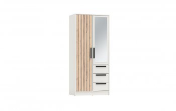 Шкаф 850 мм 83.09 Вегас (2-х дв.) с зеркалом белый (Олмеко) в Серове - serov.mebel-e96.ru