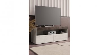 ТВ тумба Вегас Дуб Крафт Белый/Ателье темн. (Лин) в Серове - serov.mebel-e96.ru