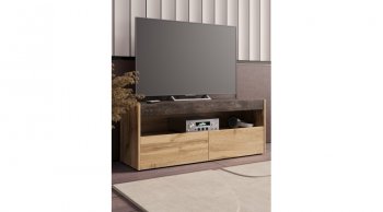 ТВ тумба Вегас Дуб Вотан/Ателье темн. (Лин) в Серове - serov.mebel-e96.ru
