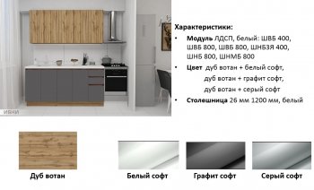 Кухонный гарнитур 2000 мм Венера графит софт (Игни) в Серове - serov.mebel-e96.ru