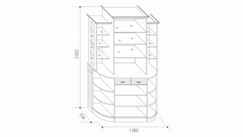 Шкаф универсальный с зеркалами Венеция В-1 (Мар) в Серове - serov.mebel-e96.ru