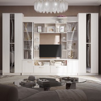 Стенка Венеция ясень белый (БТС) в Серове - serov.mebel-e96.ru