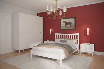 Кровать из массива Виола белый античный (БМ) в Серове - serov.mebel-e96.ru