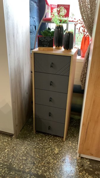 Комод (5 ящиков) Байкал Графит/Дуб золотой (СВ) в Серове - serov.mebel-e96.ru