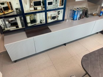 Стенка Сканди МДФ НМ-001 грин грей софт (Стиль) в Серове - serov.mebel-e96.ru