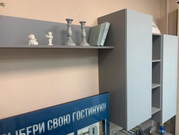 Стенка Сканди МДФ НМ-001 грин грей софт (Стиль) в Серове - serov.mebel-e96.ru